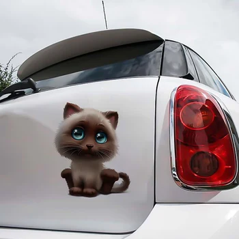 Animal 3D dos desenhos animados Gato Adorável Carro Impermeável Adesivo Engraçado Corpo a Etiqueta do Carro e Adesivos de Carro-Estilo Acessórios para Crianças,15*18cm