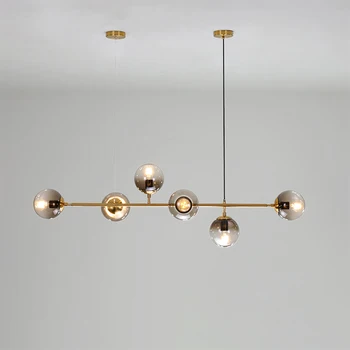 Designer nórdicos, Bola de Vidro luzes pingente Longo da Forma Para a Sala de Jantar Sala de estar Pendurado luminária