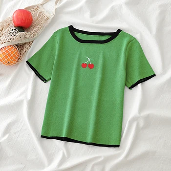 HELIAR Sólido T-shirts Mulheres 2020 Verão de Malha O-Pescoço Camisetas de Manga Curta Preto T-shirts Mulheres Casual Slim Tops