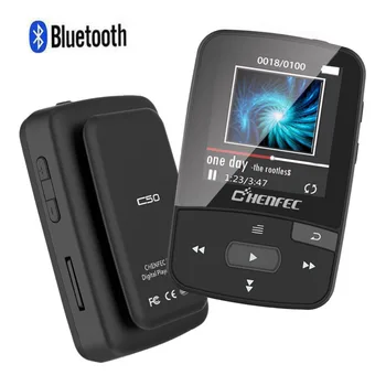 Mini Clip MP3 Player Bluetooth Original CHENFEC-C50 Portátil Rádio FM Pedômetro Multi-funcation Aparelhagem hi-fi Sport MP3 Player de Música