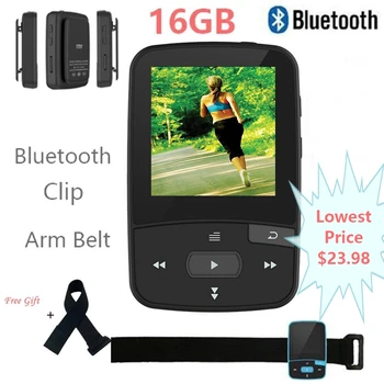 Mini Clip MP3 Player Bluetooth Original CHENFEC-C50 Portátil Rádio FM Pedômetro Multi-funcation Aparelhagem hi-fi Sport MP3 Player de Música