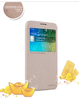NILLKIN NOVO Brilho capa de Couro Para Samsung Galaxy E5 E500 Pérola Colorida Capa Case Para Samsung Galaxy e5 + Distribuídos Pacote