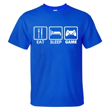 Homens de Moda Nova Eat Sleep Jogo de XBOX Gamer Funny T-shirt Humor Casual Impresso Faculdade de T-Shirt Mens Tshirt