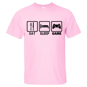 Homens de Moda Nova Eat Sleep Jogo de XBOX Gamer Funny T-shirt Humor Casual Impresso Faculdade de T-Shirt Mens Tshirt