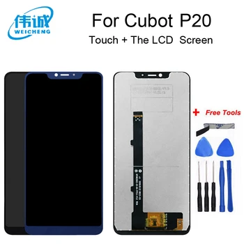 WEICHENG de Qualidade Superior Para Cubot P20 Display LCD+Touch Screen Digitalizador Substituição do conjunto de Acessórios +Free Tools