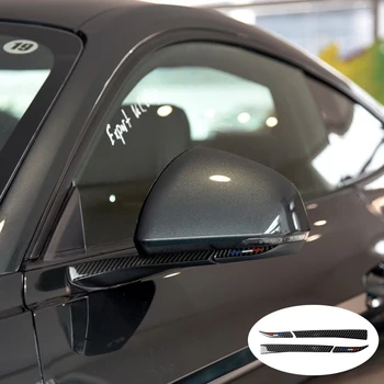 2PCS Estilo Carro Espelho Retrovisor Tampa Decorativos, Adesivos Para Ford Mustang-2017 de Fibra de Carbono Protetor de Auto Acessórios
