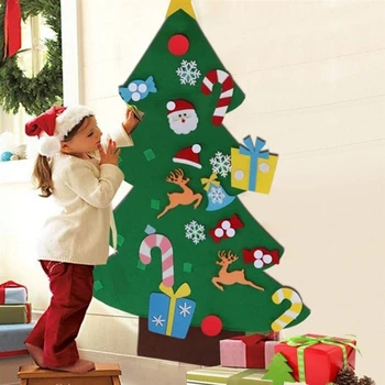 Home DIY Senti Árvore de Natal de Ano Novo, Presentes Brinquedos da Árvore Artificial Pendurado na Parede de Enfeites para Decoração de Natal
