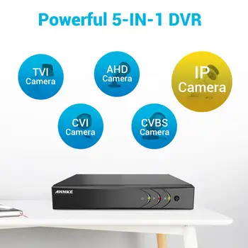 ANNKE 5MP Lite 4CH HD de Vigilância de Vídeo de DVR 5IN1 H. 265+ Gravador Digital de Movimento de PIR Para Detecção de 2MP 5MP, 3MP IP do CCTV Câmeras