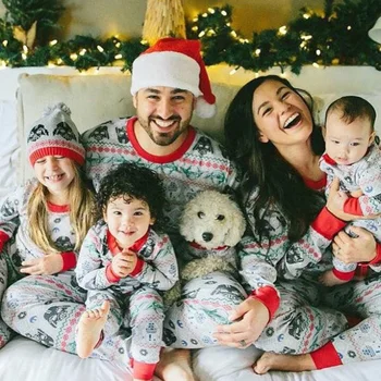 Natal processo de Paternidade, Confortável e casual Pulôver de impressão superior, Família Pijama terno de Duas peças de um pijama
