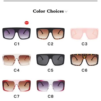 2021 Vintage da Marca de Grande Armação Óculos de sol das Mulheres cor-de-Rosa de Óculos de Sol dos Homens UV400 Praça Gradiente de Tons Oculos Óculos de Marca de Óculos