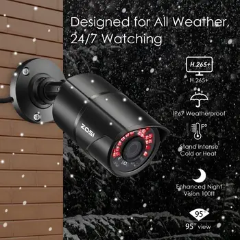 ZOSI H. 265 ip PoE câmera de 5MP HD Exterior Infravermelha Impermeável 30m de Visão Noturna de Segurança de Vigilância por Vídeo Câmera do CCTV