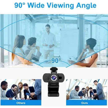 A Webcam 1080P com Foco Automático de Full HD Clip Câmara Web com Microfone de Computador Doméstico Acessórios para Vídeo Conferência