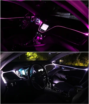 6M a 10M RGB de Fibra Óptica da Atmosfera Lâmpadas do Interior do Carro de Luz Ambiente Decorativo Para Audi A4 B6 B8 B7 A6 C5 C6 C7 A3 A5 Q3 Q5 Q7 TT