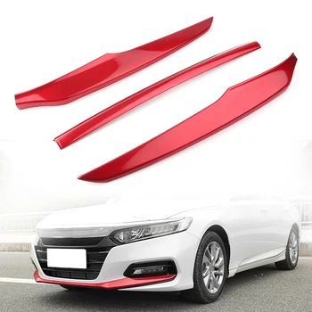 Carro pára-choque Dianteiro Protetor Labial Cobertura Brilhante Vermelho Guarnição Para a Honda, 10 de Acordo 2018 2019 Plástico ABS Auto Acessórios