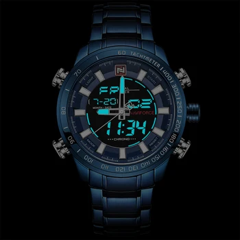 NAVIFORCE de alto Luxo da Marca de Esportes dos Homens Relógios Mens Total de Quartzo do Aço Relógio Digital Homem Impermeável Relógio de Pulso Relógio Masculino