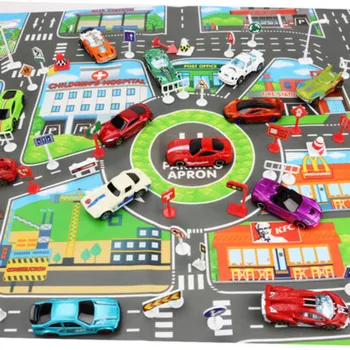 As Crianças Brincam De Tapete Cidade Estrada Edifícios De Estacionamento Mapa De Jogo De Cena Mapa Divertido E Interativo Educacional Identificar Brinquedos De Quebra-Cabeça Presentes Impermeável Um