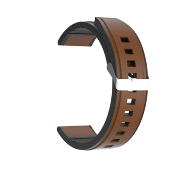 22mm de Couro+Silicone relógio de forma a cinta Para huawei assistir GT/GT de 2/2 Pro esporte banda Para Samsung Galaxy 46mm / Engrenagem S3 pulseira