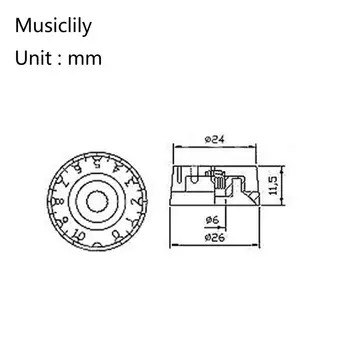 Musiclily Pro Imperial Polegadas de Tamanho de Aperto manual de Controle de Velocidade de Botões para os EUA Fez Les Paul Estilo de Guitarra Elétrica, Preto (4)