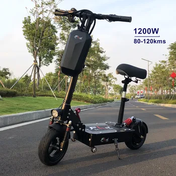 Melhor 1200W Scooter Elétrico com 80-120kms de longo Alcance electrico Bicicleta, skate hoverboard de Skate para adultos senhora estudante Scooter