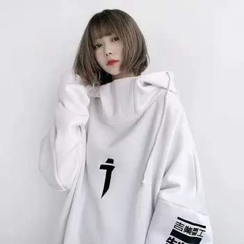 Plus Size Boca De Peixe Chinês Bordado De Lã Com Capuz Outono Japão Punk Estilo Hip Hop Casual Camisolas Homens De Fraque