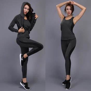 Novo Dry Fit de Formação de Mulheres Sportswear Conjunto Fitness de Senhoras de Compressão de Execução Terno Jogging Apertado Esportes usam Roupas de Yoga