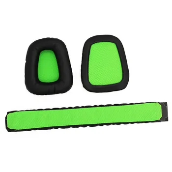 Substituição de Protecção Almofadas de Cabeça Almofada Para o Razer Electra Jogos PC Fones de ouvido Fone de ouvido Preto e Verde