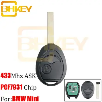 BHKYE 2 Botões Remoto 433Mhz Chave do Carro para BMW Mini Cooper R50 R53 S 2001 2002 2003 2004 2005 PCF7930AS Chip