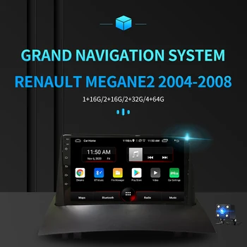 GRAND 2 Din Android De 10 Para Renault Megane 2 de 2004 - 2008 Navegação GPS Car Multimedia Player de Vídeo RDS 4G Autoradio Nenhum dvd 2din