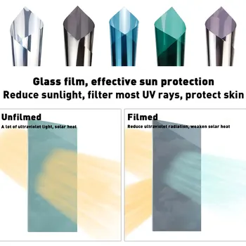 30/40/50/60/70x400CM Um Espelho de Película de Vinil Auto-adesivo Refletivo filme Solar de Vidro de Privacidade Matiz da Janela de Adesivos