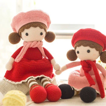 Tricô Bonecas Garoto Meninas de Presente de Aniversário de Crochê de Fio de Algodão Macio Brinquedos Fotografia Prop Artesanal de Malha de Brinquedo (produto acabado)
