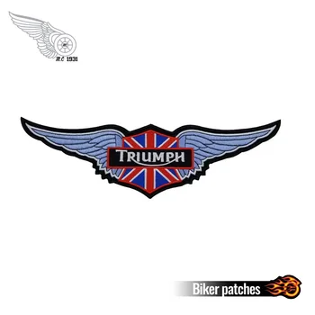 Trumph Patch Personalizado Motociclista de Moto Bordado Patches de Ferro para Revestimento de Apoio Punk Vestuário Frete Grátis Acessórios para Crachá