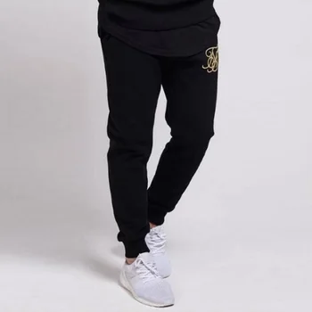2019Men moda Kanye West Sik casual de seda Homens de calças esportivas hip hop bordados de algodão academias de fitness Calças de jogging