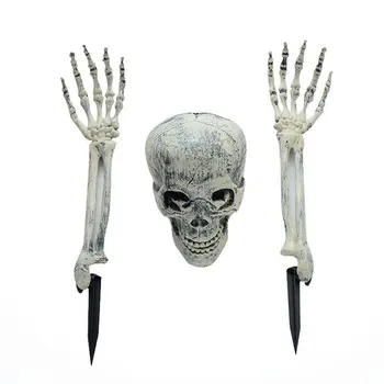 Halloween Crânio de Esqueleto Cabeça Mãos de Três peças de Conjunto Brincadeira Gramado Decoração de Casa Assustador Andar Jardim Decoração de Halloween