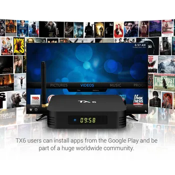 Android 9.0 Caixa de TV TX6 4GB 64GB DE 5,8 G Wifi Allwinner H6 Quad Core USD3.0 BT4.2 4K Google Play Youtube Set-Top Box TX6 Netflix Med