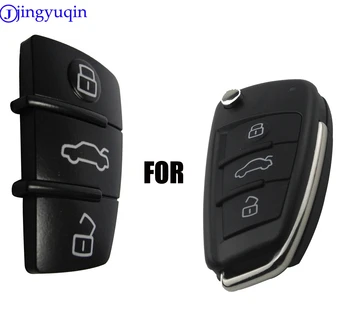 Jingyuqin 20pcs/muito Remoto Flip Key Fob 3 Botão Almofada Para audi A3,A4,A5,A6,A8,Q5,Q7,TT S LINHA RS Chave do Carro Almofada de Borracha Frete Grátis
