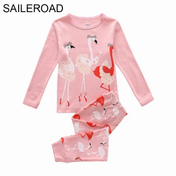 TUONXYE 2-7Years Flamingo de Pijamas, Pijamas Quentes para o Bebê Pijamas Menina do Outono, as Crianças de Pijamas Conjuntos de Crianças Queda Conjuntos de Roupas