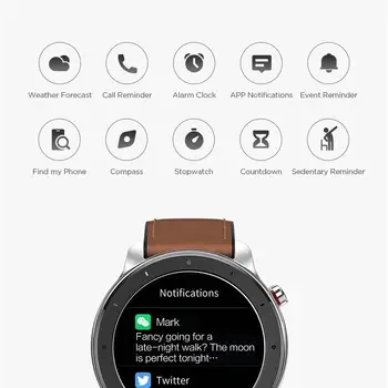 Versão Global Amazfit GTR 47mm Smart Watch 5ATM Novo Smartwatch Bateria de Longa Controle de Música Para o Android, IOS Telefone