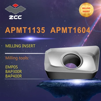 10pcs/lot ZCC torno cnc de metal duro de moagem placa APMT1135 APMT 160408 para fresas EMP05 BAP300R ferramenta de fresamento