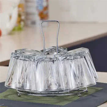 1pc de Prata, Seis copos de Água de Cozinha Copa da Cremalheira do Armazenamento da Água do Copo de Drenagem de Secagem Gestor Domésticos, material de Cozinha
