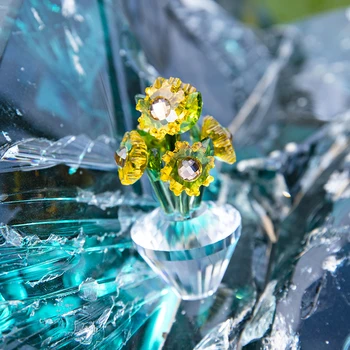 H&D 2 tipos de Cristal de Girassol Estatuetas de Vidro Sonhos de Flores peso de papel Lembrança Colecionáveis de Presente de Natal Decoração da Casa Favores do Casamento