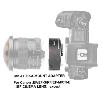 Meike MK-EFTR-UM Adaptador de Montagem do Anel de Foco Automático Adaptador de Lentes para Canon EF/EF-S/RF/EF-M/CN-E Montagem de Lentes para Canon EOS-R Câmara