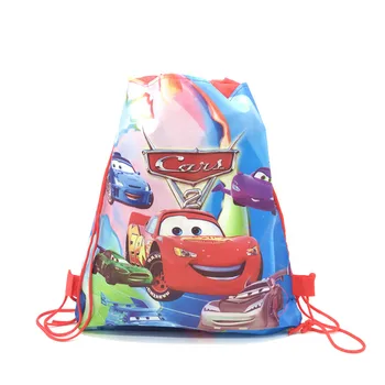 Disney Carros Lightning McQueen Festa de Aniversário Mochila Presentes Não tecidos de Drawstring Sacos de Crianças Menino Favor de Compras Escola Mochilas