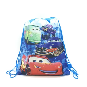 Disney Carros Lightning McQueen Festa de Aniversário Mochila Presentes Não tecidos de Drawstring Sacos de Crianças Menino Favor de Compras Escola Mochilas