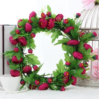 Artificiais de seda rosa margarida grinalda de noiva cena decoração falso flor, coroa de flores férias à beira-mar cocar de presente do Dia dos Namorados