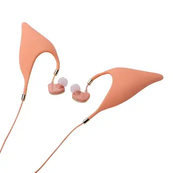 Bass em-orelha Fones de ouvido com microfone de silicone Gato Orelha de Elfo Halloween Cosplay Fone de ouvido com Fio Móvel Fone de ouvido