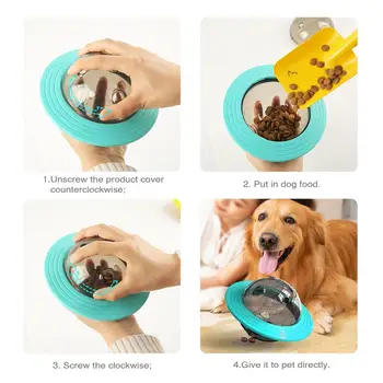 Cão de estimação Brinquedo Food Dispenser UFO Bola Copo Slow Food Treinamento do Cão de Estimação Brinquedo resistente à Mordida de cão de brinquedo produtos do animal de estimação para Todos os Cães