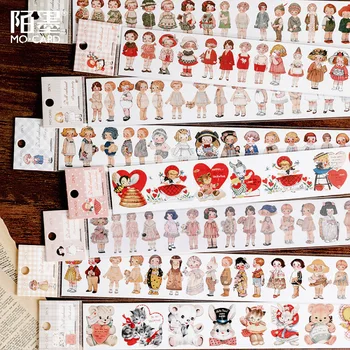 50pcs/1lot Washi Fitas de Mascaramento coleção de bonecas do armário Decorativo Adesivo Scrapbooking DIY de Papel Japonês Adesivos