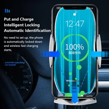 15W de Fixação Automática sem Fio do Carregador do Carro de Telefone do Suporte de Carro Qi Rápido Carregamento, Montagem do Carro Carregador Para Iphone Para Samsung Galax