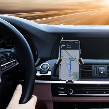 LISM de Carro de Telefone do Suporte De Carro Para o Telefone de Ventilação de Ar da Liga de Gravidade Clip de Montagem de Nenhum Magnético Telemóvel Suporte GPS Suporte Universal