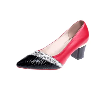 Moda Pequena Fresco Dois Desgaste Único Sapatos 2020 Cair de Novo Grossa com pouca Boca Sapatos de Mulher Elegante, de Cabeça Quadrada de Salto Alto